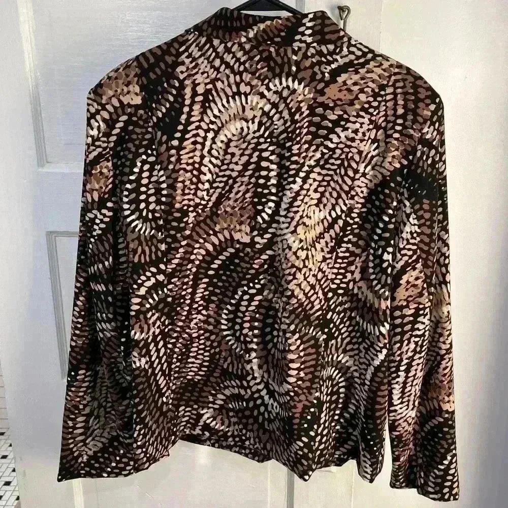 renaissance brand black and brown spotted blazer zip up - Picture 5 of 5